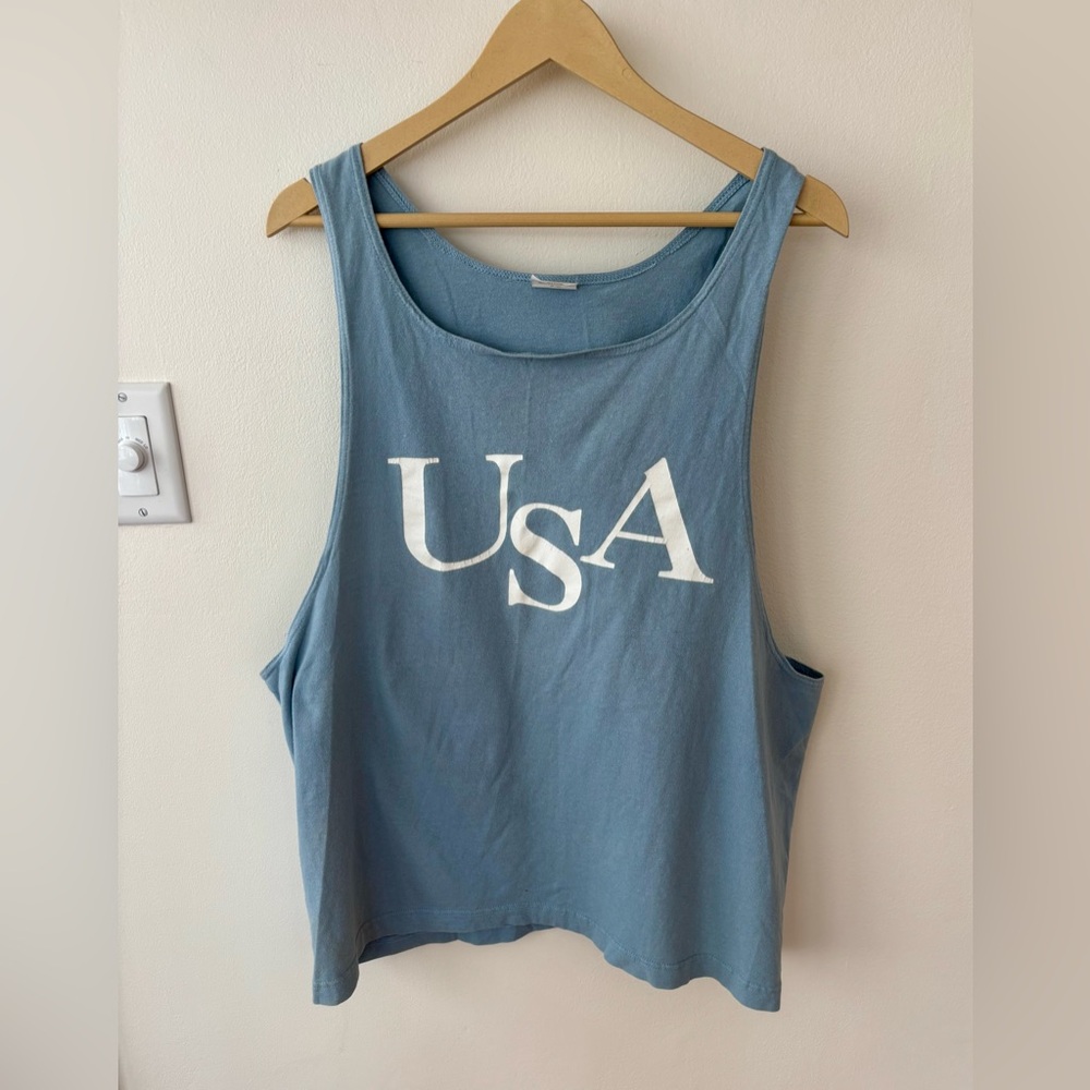 Vintage 90s Usa Muscle Tank Top Hometown Tees Made In Usa View 2